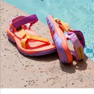 Teva x Outdoor Voices Collaboration color block sandals